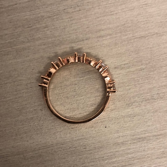 Rose gold tone faux opal and cz ring sz 8 - Picture 4 of 4